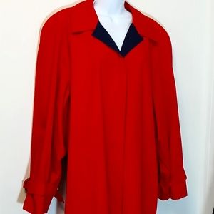 Vintage Misty Harbor Red ♥️ Long Trenchcoat 20 Reg EUC